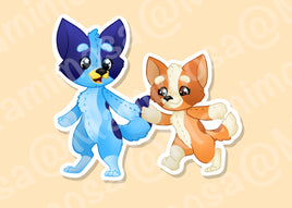 Plush Pups Vinyl Sticker Duo | Water Bottle Decal | Laptop Decals | Bumper Stickers |