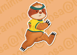 Running Sloth Vinyl Sticker | Car Decals | Laptop Decals | Water Bottle Decals |