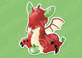 Apple Dragon Glossy Vinyl Sticker | Car Decals | Laptop Decals | Water Bottle Decals |