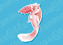 Axolotl Dragon Glossy Vinyl Sticker | Car Decals | Laptop Decals | Water Bottle Decals |