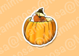 Pumpkin Guinea Pig Vinyl Sticker | Car Decals | Laptop Decals | Water Bottle Decals |