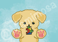 Puppy Autism Awareness Car Peeker | Dog Stickers | Pet Stickers | Water Bottle Decal | Laptop Decals | Bumper Stickers |