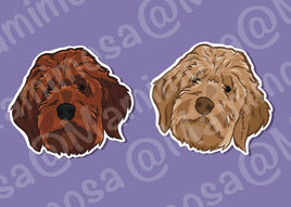 Golden Doodle Vinyl Sticker | Dog Stickers | Pet Stickers | Water Bottle Decal | Laptop Decals | Bumper Stickers |