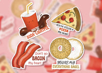 Glossy Vinyl Valentines Day Stickers Food Pack | Car Decals | Laptop Decals | Water Bottle Decals |