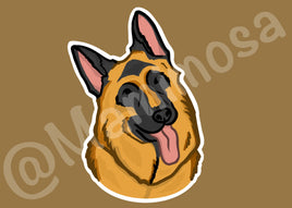 German Shepard Vinyl Sticker | Dog Stickers | Pet Stickers | Water Bottle Decal | Laptop Decals | Bumper Stickers |