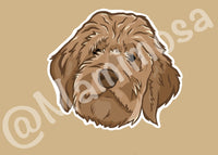 Golden Doodle Vinyl Sticker | Dog Stickers | Pet Stickers | Water Bottle Decal | Laptop Decals | Bumper Stickers |