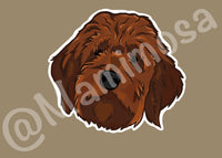 Golden Doodle Vinyl Sticker | Dog Stickers | Pet Stickers | Water Bottle Decal | Laptop Decals | Bumper Stickers |