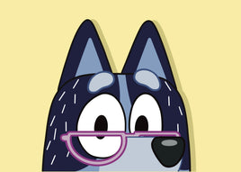 Granny Blue Dog Car Peeker | Car Decals | Laptop Decals | Water Bottle Decals |