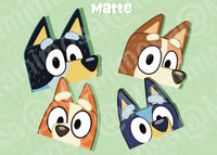 NEW Matte/Glossy Blue and Orange Dog Family Car Peeker | Car Decals | Laptop Decals | Water Bottle Decals |