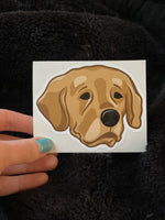 Golden Retriever Vinyl Sticker | Dog Stickers | Pet Stickers | Water Bottle Decal | Laptop Decals | Bumper Stickers |