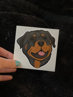 Rottweiler Vinyl Sticker | Dog Stickers | Pet Stickers | Water Bottle Decal | Laptop Decals | Bumper Stickers |