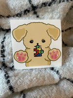 Puppy Autism Awareness Car Peeker | Dog Stickers | Pet Stickers | Water Bottle Decal | Laptop Decals | Bumper Stickers |