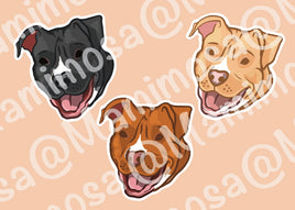 Pitbull Vinyl Sticker | Dog Stickers | Pet Stickers | Water Bottle Decal | Laptop Decals | Bumper Stickers |