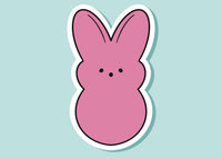 Easter Marshmallow Bunny Vinyl Stickers | Car Decals | Laptop Decals | Water Bottle Decals |